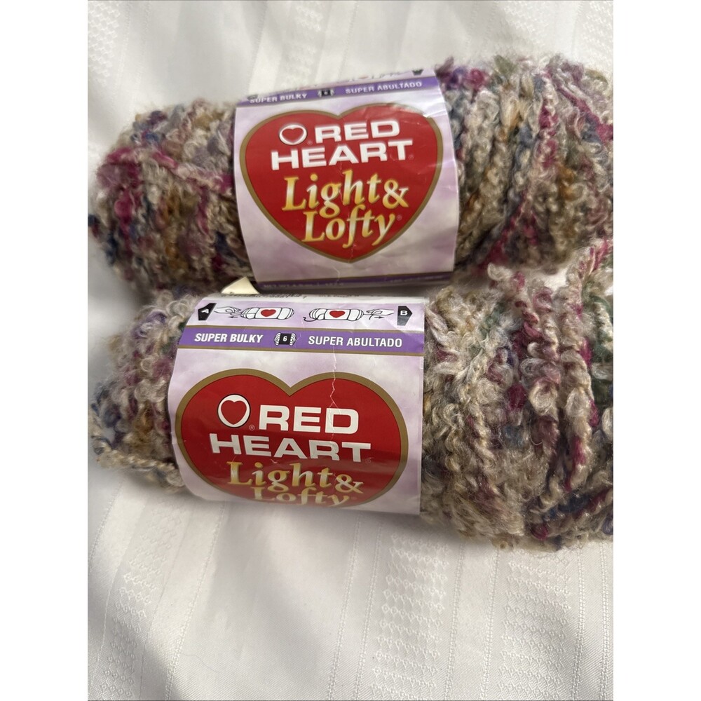 Red Heart Light & Lofty Cappuccino‎ & Cape Cod Multi Lot of 2